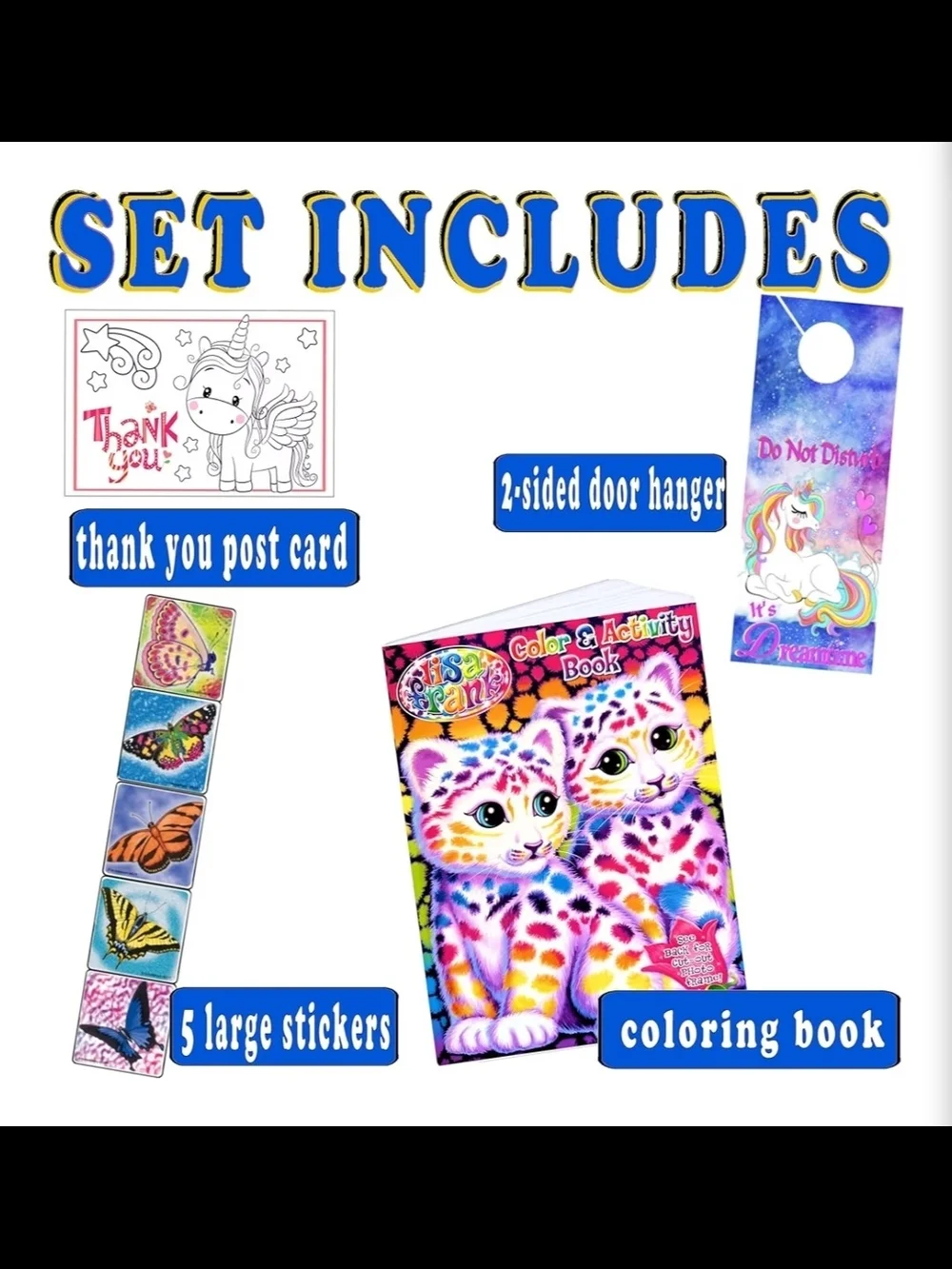 Lisa Frank Rainbow Ice Cream Puppy Jumbo Activity and Coloring Book Set, NWT
